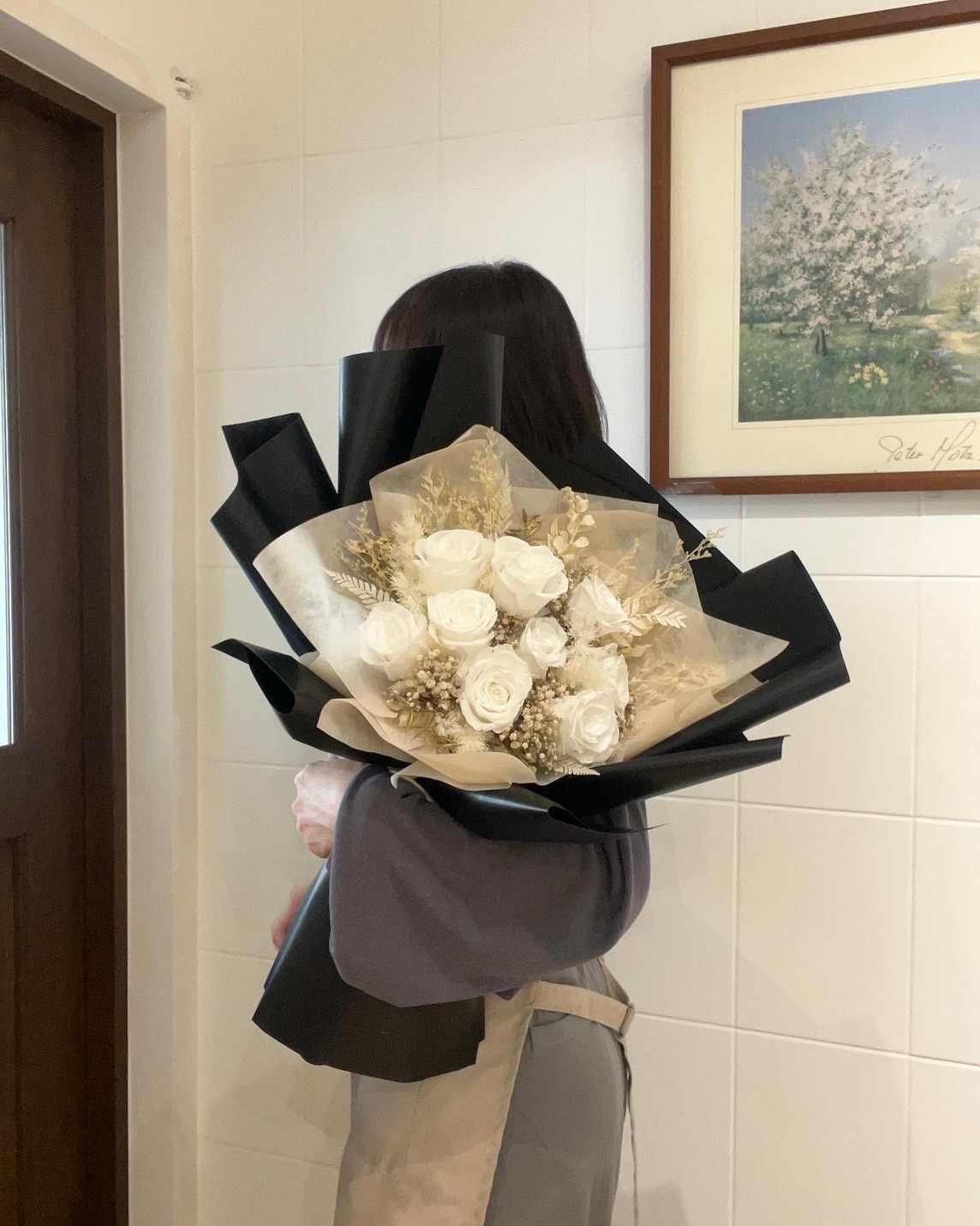 9朵永生大玫瑰花束